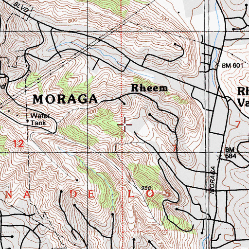 Topographic Map of Donald Rheem Elementary School, CA