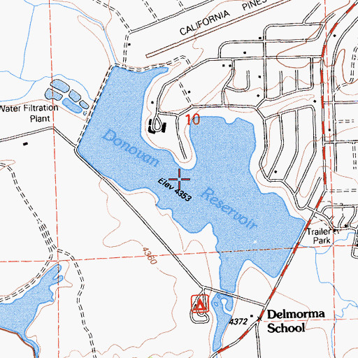 Topographic Map of Donovan Reservoir, CA