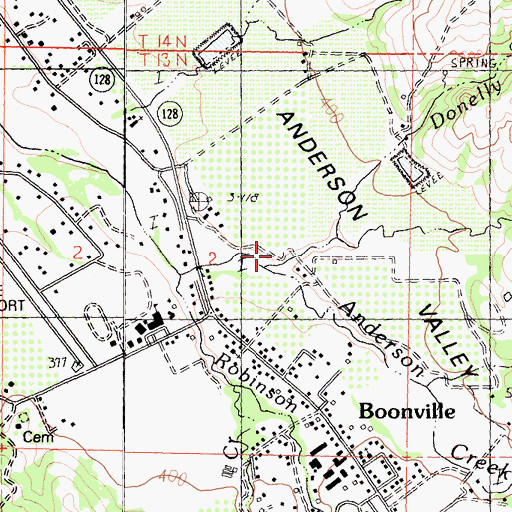 Topographic Map of Donelly Creek, CA