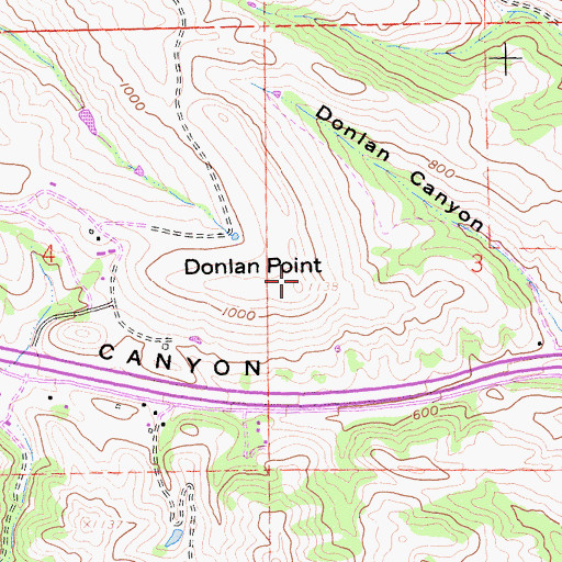 Topographic Map of Donlan Point, CA