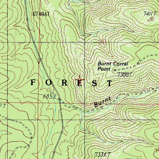 Topographic Map of Burnt Corral Point, AZ
