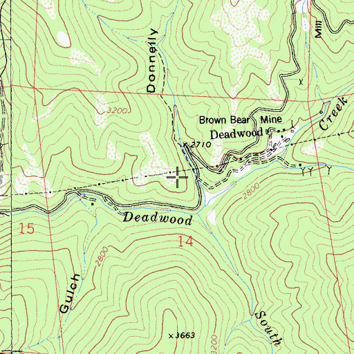 Topographic Map of Donnelly Gulch, CA