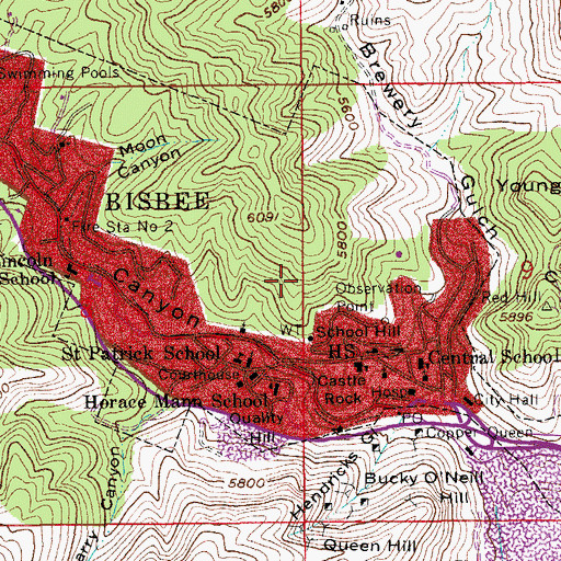 Topographic Map of Tank Hill, AZ