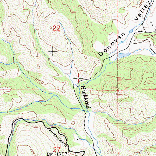 Topographic Map of Donovan Valley, CA