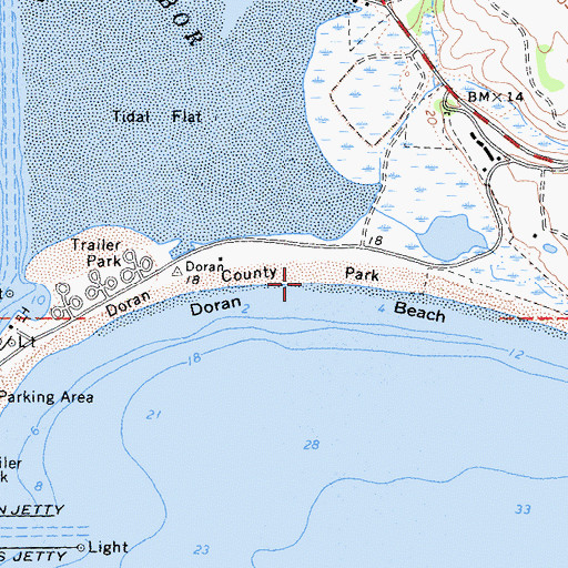 Topographic Map of Doran Beach, CA