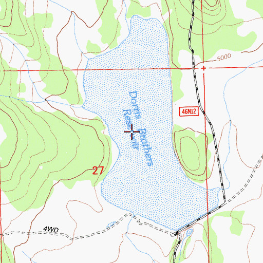 Topographic Map of Dorris Brothers Reservoir, CA