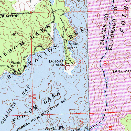 Topographic Map of Dotons Point, CA