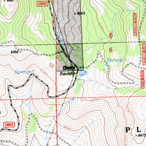 Topographic Map of Dotta Saddle, CA