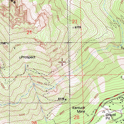 Topographic Map of Dottie Q Mine, CA