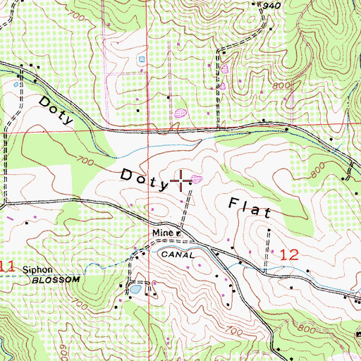 Topographic Map of Doty Flat, CA