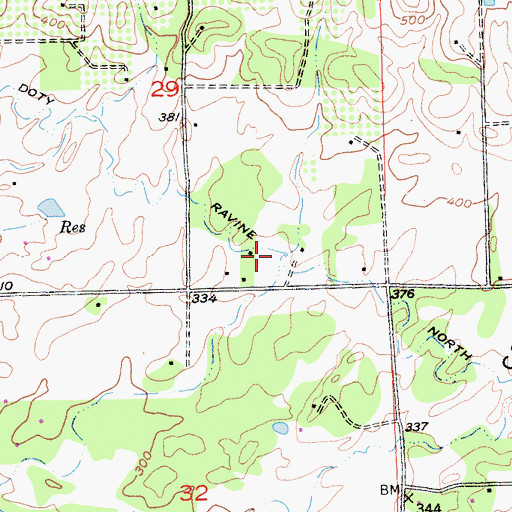 Topographic Map of Doty Ravine North Canal, CA
