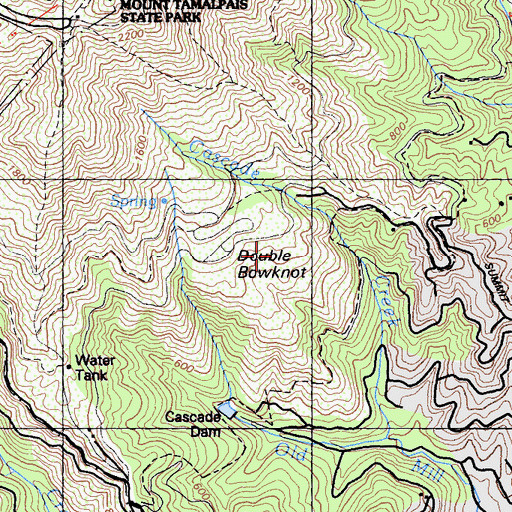 Topographic Map of Double Bowknot, CA