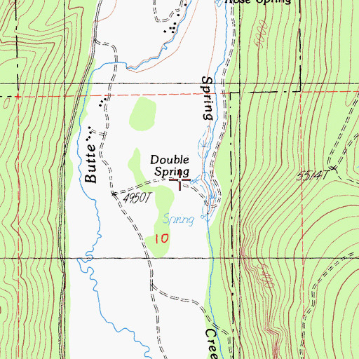 Topographic Map of Double Spring, CA
