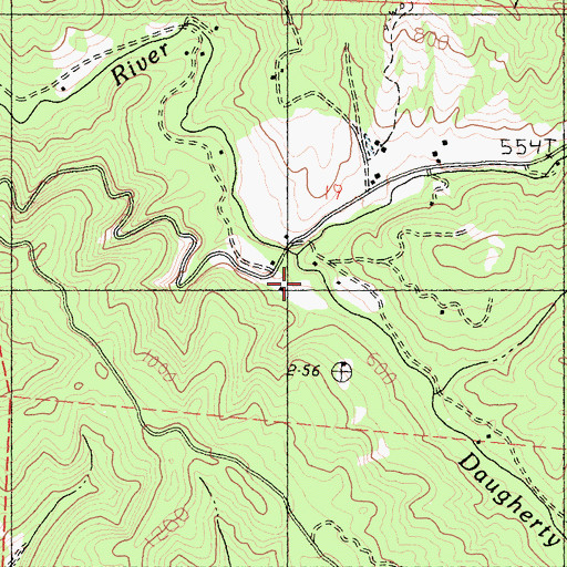 Topographic Map of Daugherty Creek, CA