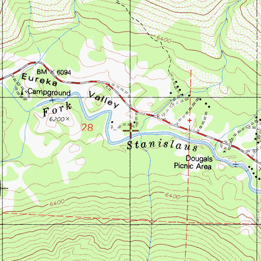 Topographic Map of Douglas Creek, CA