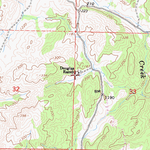 Topographic Map of Douglas Ranch, CA