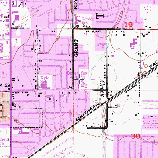 Topographic Map of Dover Park, CA