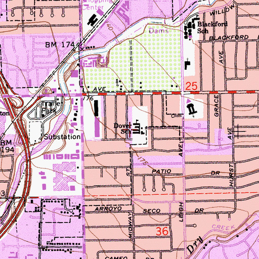 Topographic Map of Dover School (historical), CA