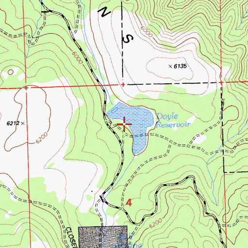 Topographic Map of Doyle Reservoir, CA