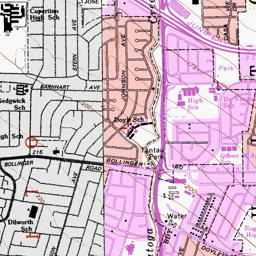 Topographic Map of Doyle Elementary School (historical), CA