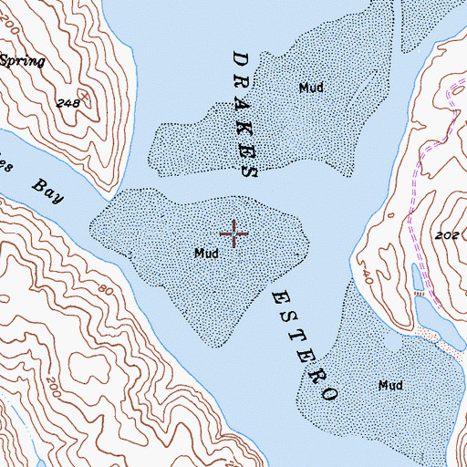Topographic Map of Drakes Estero, CA