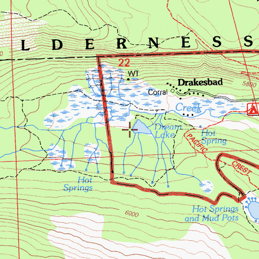 Topographic Map of Dream Lake (historical), CA