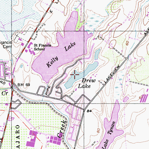 Topographic Map of Drew Lake, CA