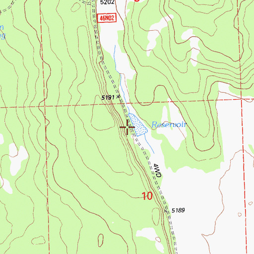 Topographic Map of Drift Fence Tank, CA