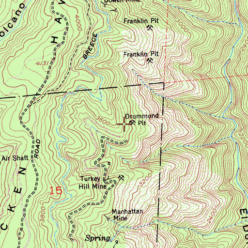 Topographic Map of Drummond Pit, CA