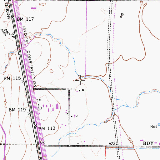 Topographic Map of Dry Arroyo, CA