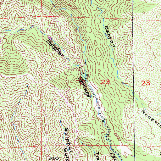 Topographic Map of Dry Creek, CA