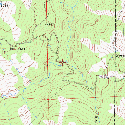 Topographic Map of Dry Creek, CA