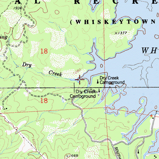 Topographic Map of Dry Creek, CA