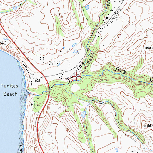 Topographic Map of Dry Creek, CA