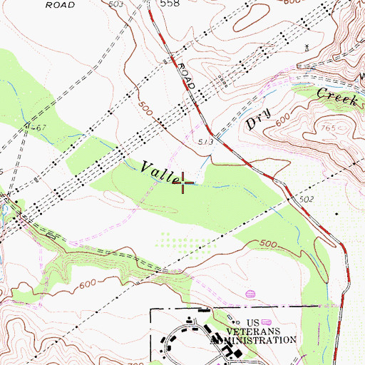 Topographic Map of Dry Creek, CA