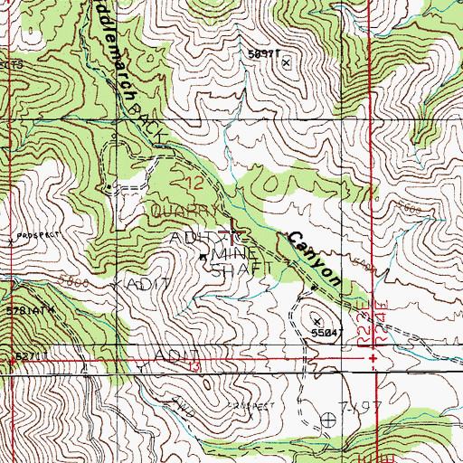 Topographic Map of Tunnel Spring, AZ