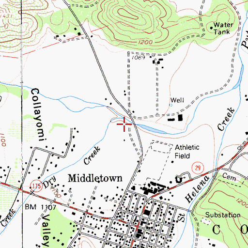 Topographic Map of Dry Creek, CA