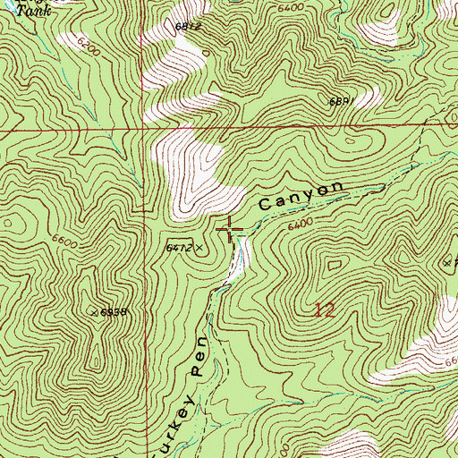 Topographic Map of Turkey Pen Canyon Trail Two Hundred Sixtytwo, AZ