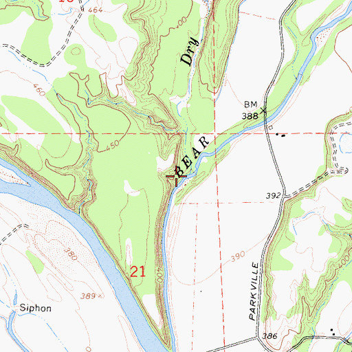 Topographic Map of Dry Creek, CA