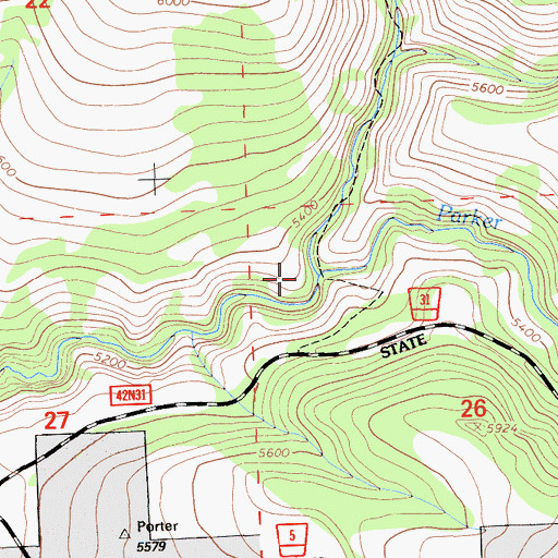 Topographic Map of Dry Creek, CA