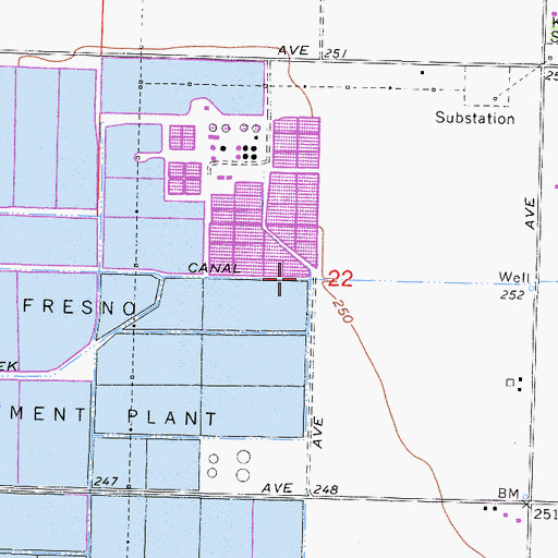 Topographic Map of Dry Creek Canal, CA