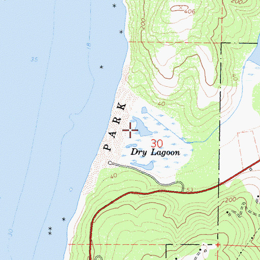 Topographic Map of Dry Lagoon, CA