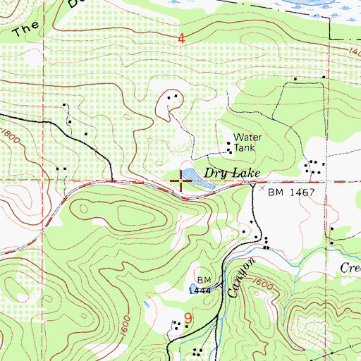 Topographic Map of Dry Lake, CA