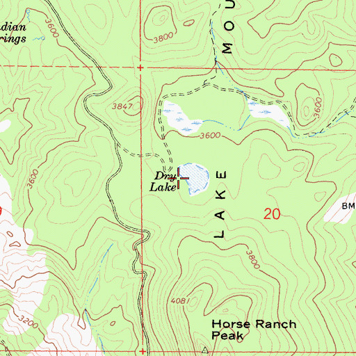 Topographic Map of Dry Lake, CA