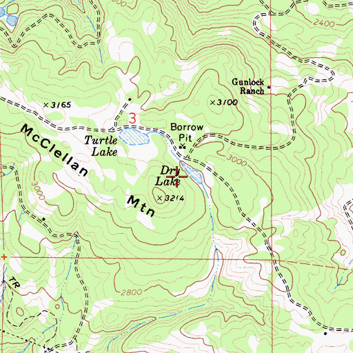 Topographic Map of Dry Lake, CA