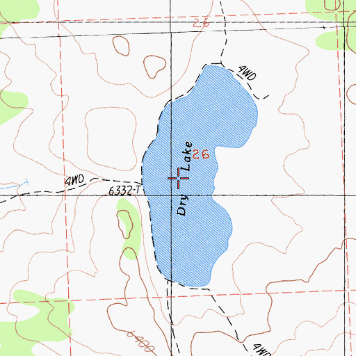 Topographic Map of Dry Lake, CA