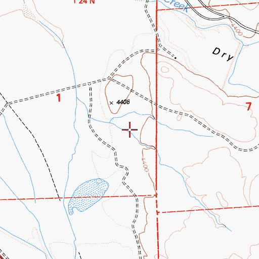 Topographic Map of Dry Valley, CA