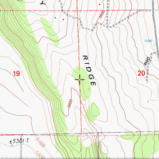 Topographic Map of Dry Valley Ridge, CA