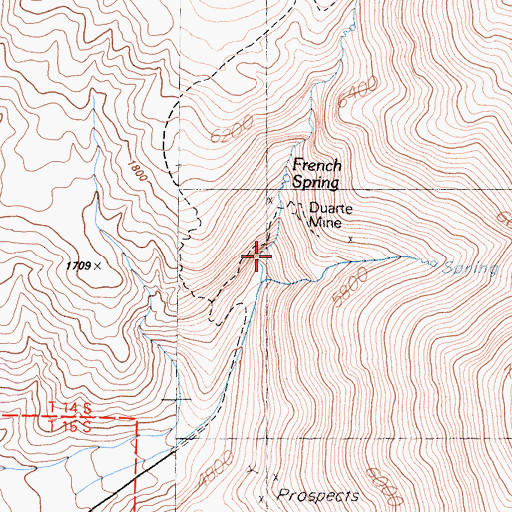 Topographic Map of Duarte Mine, CA