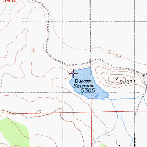 Topographic Map of Ducasse Reservoir, CA